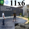 Capa para Piscina Super M: 11,0 x 6,0m PP/PE Cinza/Preto Cobertura Proteção +84m+84p+5b